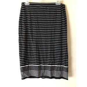 MAX STUDIO Striped Midi Pencil Skirt | Sz M